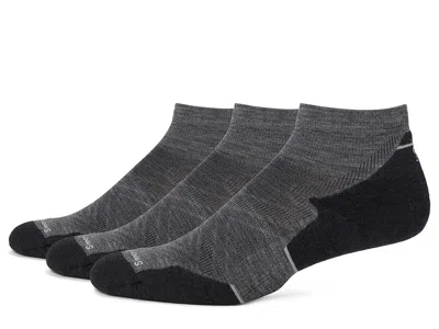 Smartwool Run Targeted Cushion Ankle Socks 3-pack Men's Crew Cut Socks Shoes Medium Gray: Md (men's Shoe 6-8.5 In Brown