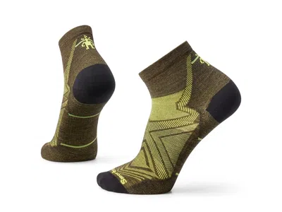 Smartwool Run Zero Cushion Ankle Men's Low Cut Socks Shoes Military Olive: Md (men's Shoe 6-8.5) In Brown