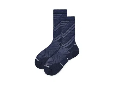 Smartwool Run Zero Cushion Crew Socks Men's Shoes Deep Navy: Md (men's Shoe 6-8.5), Merino/nylon/wool In Blue
