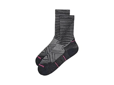 Smartwool Run Zero Cushion Crew Socks Sock Charcoal: Lg (women's Shoe 10-12.5) In Multi