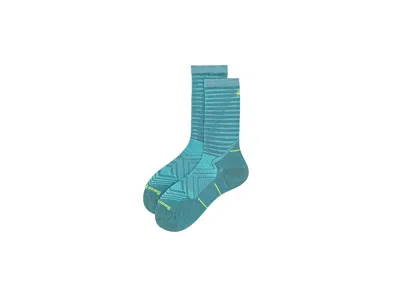 Smartwool Run Zero Cushion Crew Socks Sock Dusty Teal: Md (women's Shoe 7-9.5) In Blue