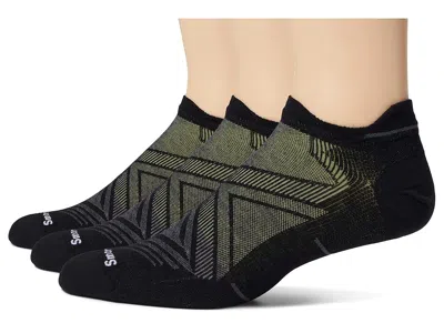 Smartwool Run Zero Cushion Low Ankle Socks 3-pack Men's Crew Cut Socks Shoes Black: Lg (men's Shoe 9-11.5)