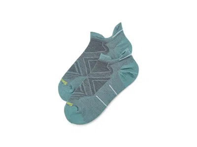Smartwool Run Zero Cushion Low Ankle Socks Men's Low Cut Socks Shoes Dusty Teal: Lg (men's Shoe 9-11.5), Wool/ In Multi
