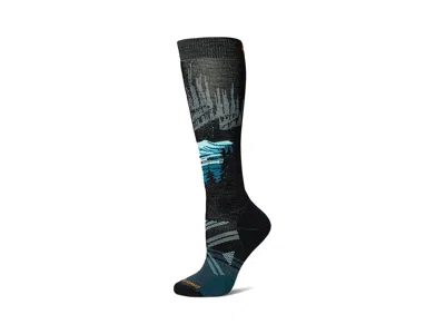 Smartwool Ski Full Cushion Alpine Auroras Over The Calf Socks Women's Crew Cut Socks Shoes Black: Lg (women's 