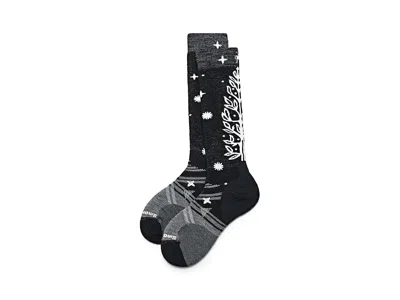 Smartwool Ski Full Cushion Ice Blossom Over The Calf Socks Women's Quarter Length Socks Shoes Black: Lg (women