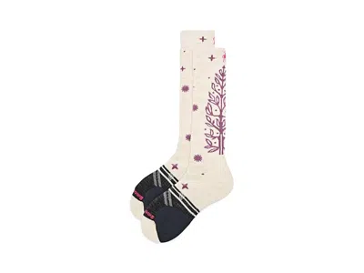 Smartwool Ski Full Cushion Ice Blossom Over The Calf Socks Women's Quarter Length Socks Shoes Moonbeam: Sm (wo