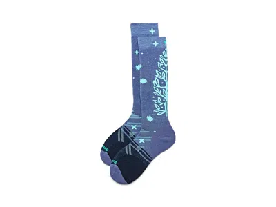 Smartwool Ski Full Cushion Ice Blossom Over The Calf Socks Women's Quarter Length Socks Shoes Nightfall Blue: 