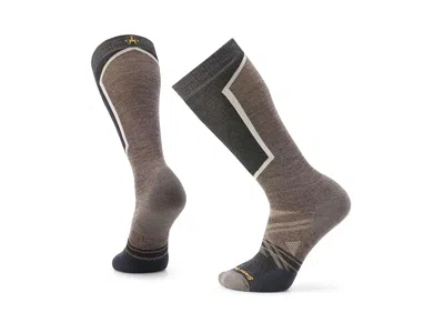 Smartwool Ski Full Cushion Over-the-calf Socks Men's No Show Socks Shoes Taupe: Xl (men's Shoe 12-14.5) In Brown