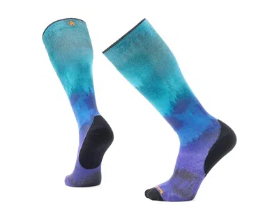 Smartwool Ski Targeted Cushion Compression Print Over The Calf Socks Men's Crew Cut Socks Shoes Black: Xl (men In Multi