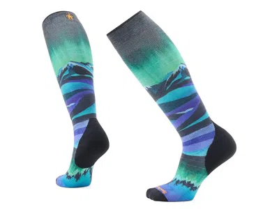 Smartwool Ski Targeted Cushion Compression Print Over The Calf Socks Women's Crew Cut Socks Shoes Black: Sm (w