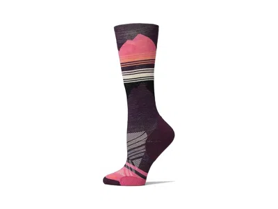 Smartwool Ski Targeted Cushion Pattern Over The Calf Socks Women's Crew Cut Socks Shoes Purple Iris: Lg (women In Multi