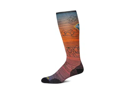 Smartwool Ski Zero Cushion Geo Peaks Print Over The Calf Socks Men's Crew Cut Socks Shoes Orange Rust: Md (men In Brown