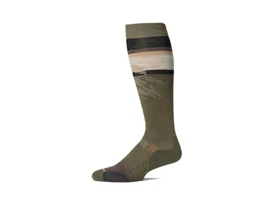 Smartwool Snowboard Targeted Cushion Mountain Sunrise Over The Calf Socks Men's Crew Cut Socks Shoes Winter Mo In Green