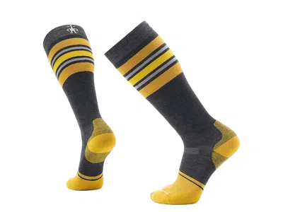 Smartwool Snowboard Targeted Cushion Stripe Extra Stretch Over The Calf Socks Men's Crew Cut Socks Shoes Charc In Multi