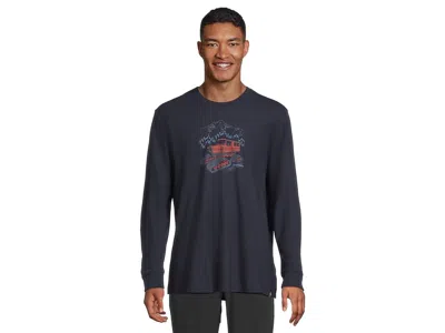 Smartwool Snowcat Graphic Long Sleeve Graphic T-shirts In Blue