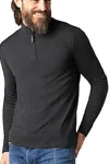 SMARTWOOL SPARWOOD 1/2-ZIP SWEATER IN CHARCOAL HEATHER