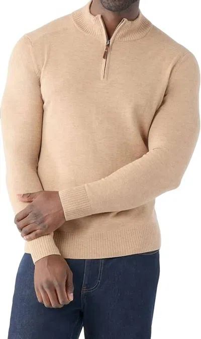 Smartwool Sparwood Half Zip Sweater In Toasted Coconut Heather In Neutral