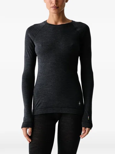 Smartwool Thermoactive Merino-wool Long-sleeved T-shirt In Black