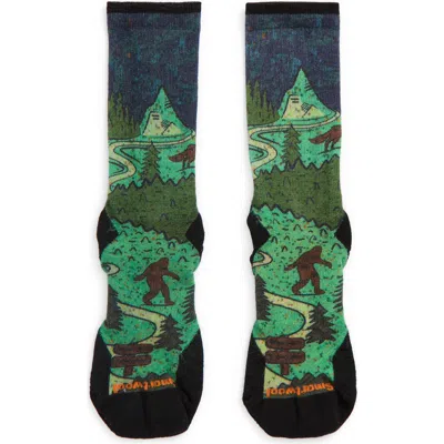 Smartwool Trail Run Neature Print Targeted Cushioning Crew Socks In Blue