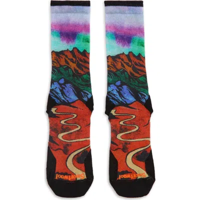 Smartwool Trail Run Singletrack Print Targeted Cushioning Crew Socks In Multi