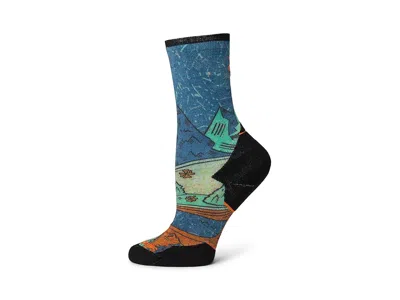 Smartwool Trail Run Targeted Cushion Mountain Print Crew Socks Women's Crew Cut Socks Shoes Twilight Blue: Sm  In Multi