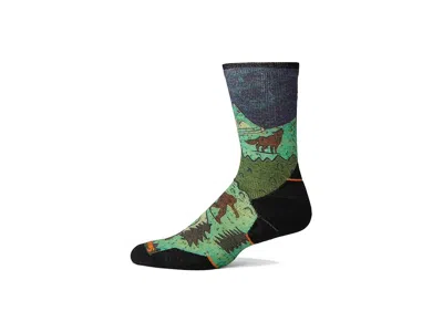 Smartwool Trail Run Targeted Cushion Neature Print Crew Socks Men's Crew Cut Socks Shoes Twilight Blue: Lg (me In Multi