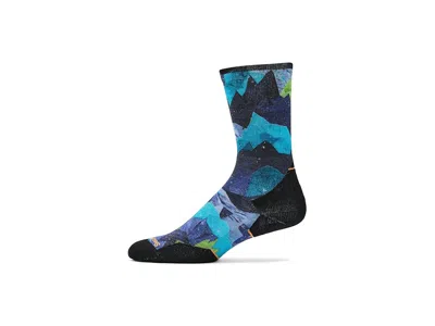 Smartwool Trail Run Targeted Cushion Summit Sector Print Crew Socks Men's Thigh High Socks Shoes Nightfall Blu In Multi