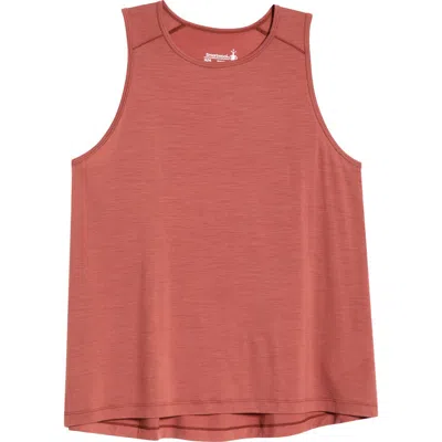 Smartwool Ultralite High Neck Merino Wool Blend Tank In Brown