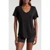 Smartwool Ultralite V-neck Short Sleeve T-shirt In Black
