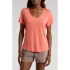 Smartwool Ultralite V-neck Short Sleeve T-shirt In Coral Reef