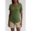 Smartwool Ultralite V-neck Short Sleeve T-shirt In Fern Green