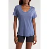 Smartwool Ultralite V-neck Short Sleeve T-shirt In Nightfall Blue