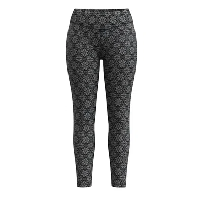 Smartwool Women's Classic Thermal Merino Base Layer Bottom In Black Digi Snow In Gray