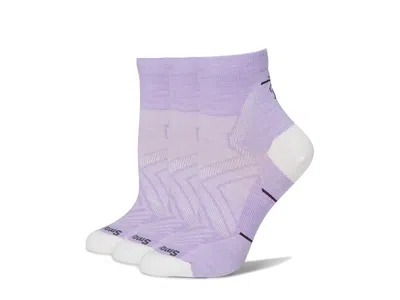 Smartwool Women's Run Zero Cushion Ankle Socks 3-pack Women's Crew Cut Socks Shoes Ultra Violet: Lg (women's S In Purple
