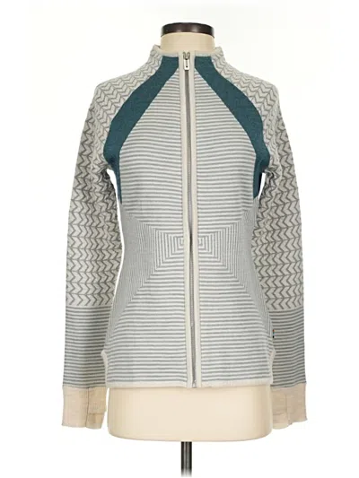 Pre-owned Smartwool Wool Cardigan Sweater In Silver