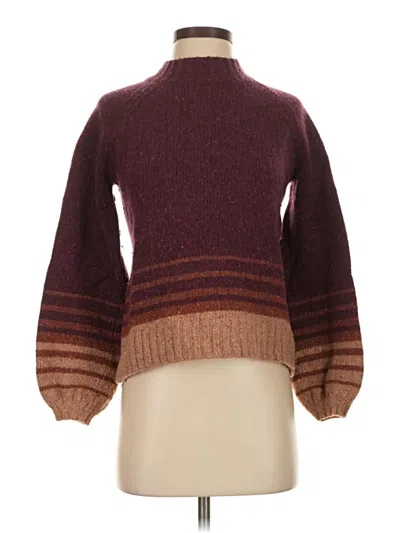 Pre-owned Smartwool Wool Pullover Sweater In Burgundy