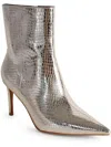 Smash Fazi Womens Solid Pointed Toe Mid-calf Boots In Silver
