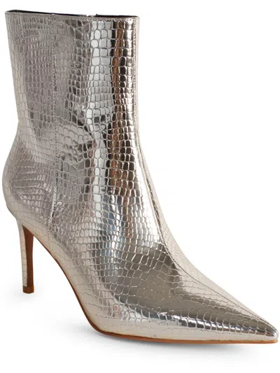 Smash Fazi Womens Solid Pointed Toe Mid-calf Boots In Silver