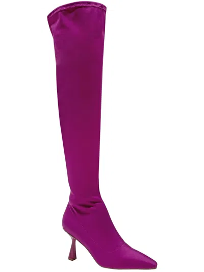 Smash Fritz Womens Pull On Cushioned Footbed Over-the-knee Boots In Pink