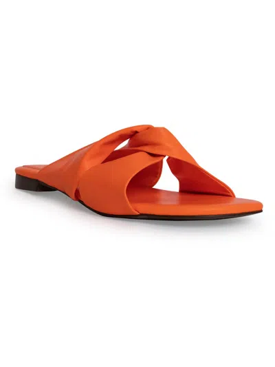Smash Nina Womens Knot-front Slip On Slide Sandals In Orange