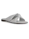 Smash Nina Womens Knot-front Slip On Slide Sandals In White