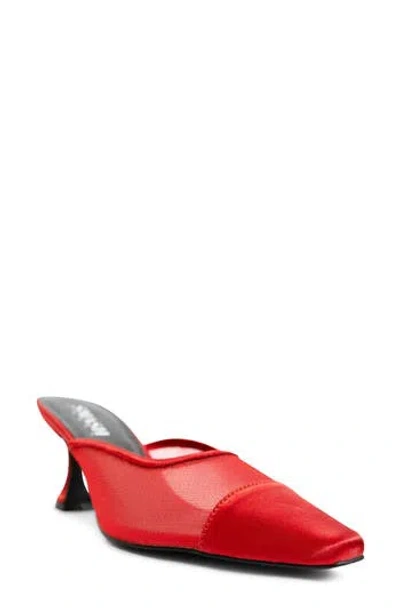 Smash Shoes Ella Pointed Toe Mesh Mule In Red