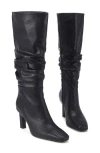 Smash Shoes Fallon Faux Leather Knee High Boot In Black Python