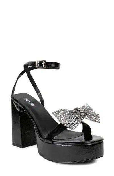 Smash Shoes Isabella Faux Leather Platform Sandal In Black