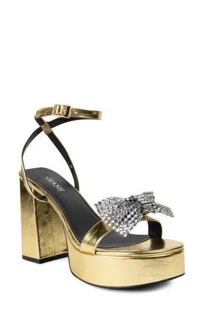 Smash Shoes Isabella Faux Leather Platform Sandal In Gold