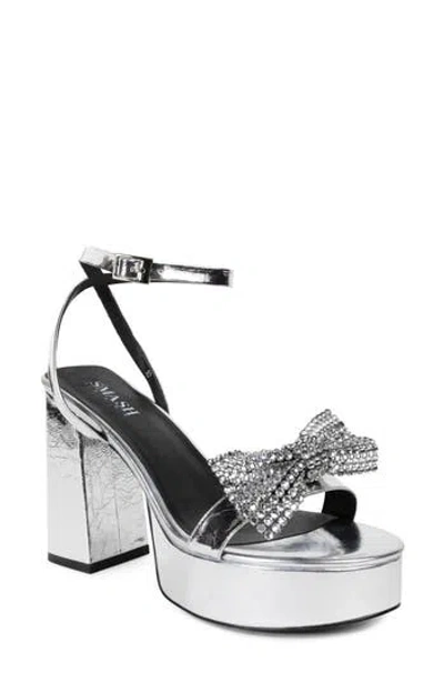 Smash Shoes Isabella Faux Leather Platform Sandal In Silver