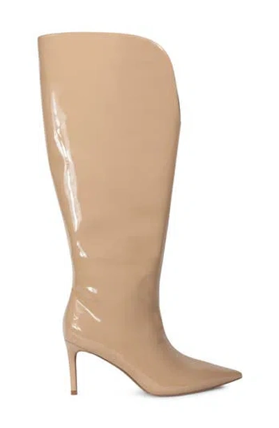 Smash Shoes Kay Faux Leather Knee High Boot In Tan