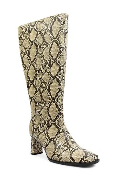 Smash Shoes Mckenzie Faux Leather Knee High Boot In Snakeskin