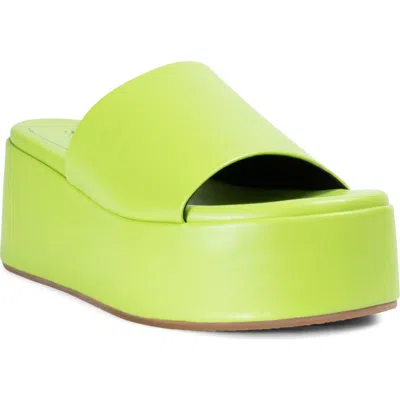 Smash Shoes Mila Platform Slide Sandal In Lime