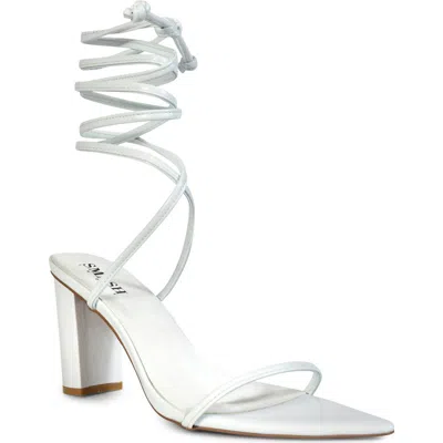 Smash Shoes Onyx Faux Leather Wrap Up Sandal In White